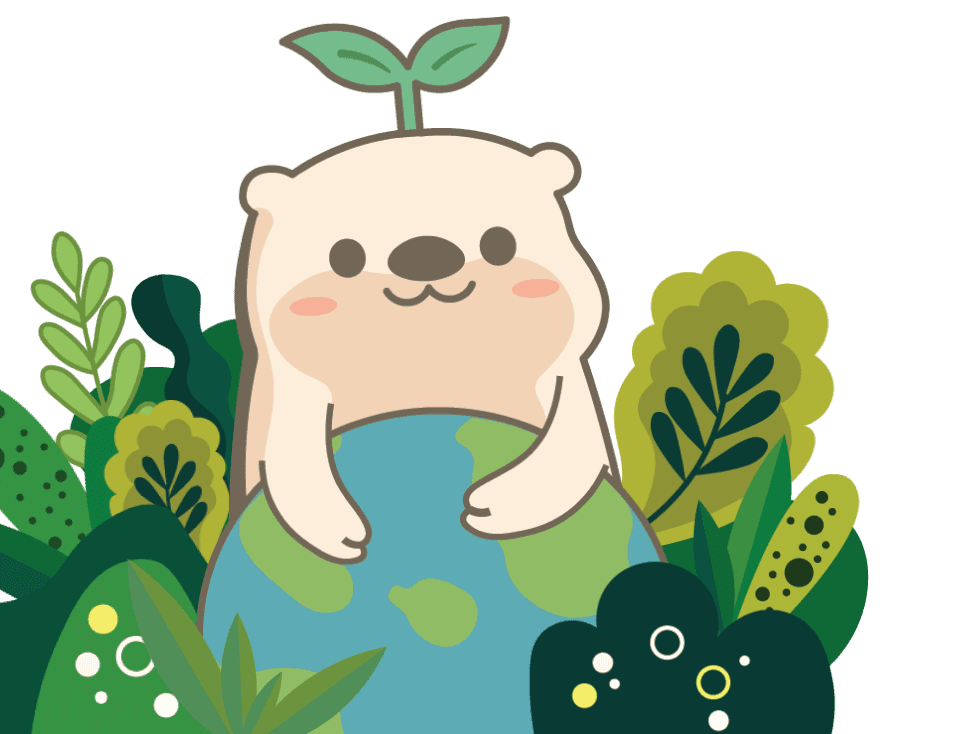 Bear holding the earth illustration